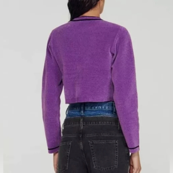 Sandro Knit Short Coat Round Neck Long Sleeve Top for Women size 0 - Picture 8 of 13